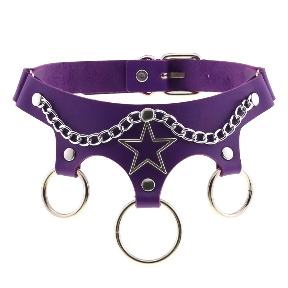 Women's PU Leather Choker with Metal Decorations / BDSM Sexy Necklace