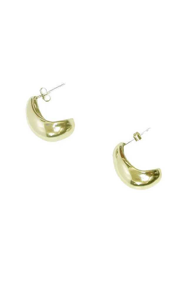 Yellow Gold Puffy Teardrop Earring