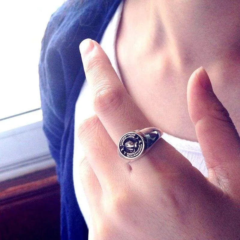 ZABRA Real 925 Sterling Silver Opening Small Tail Rings For Men Women Vintage Praying Hands Signet Adjustable Ring Male Jewelry (Resizable)
