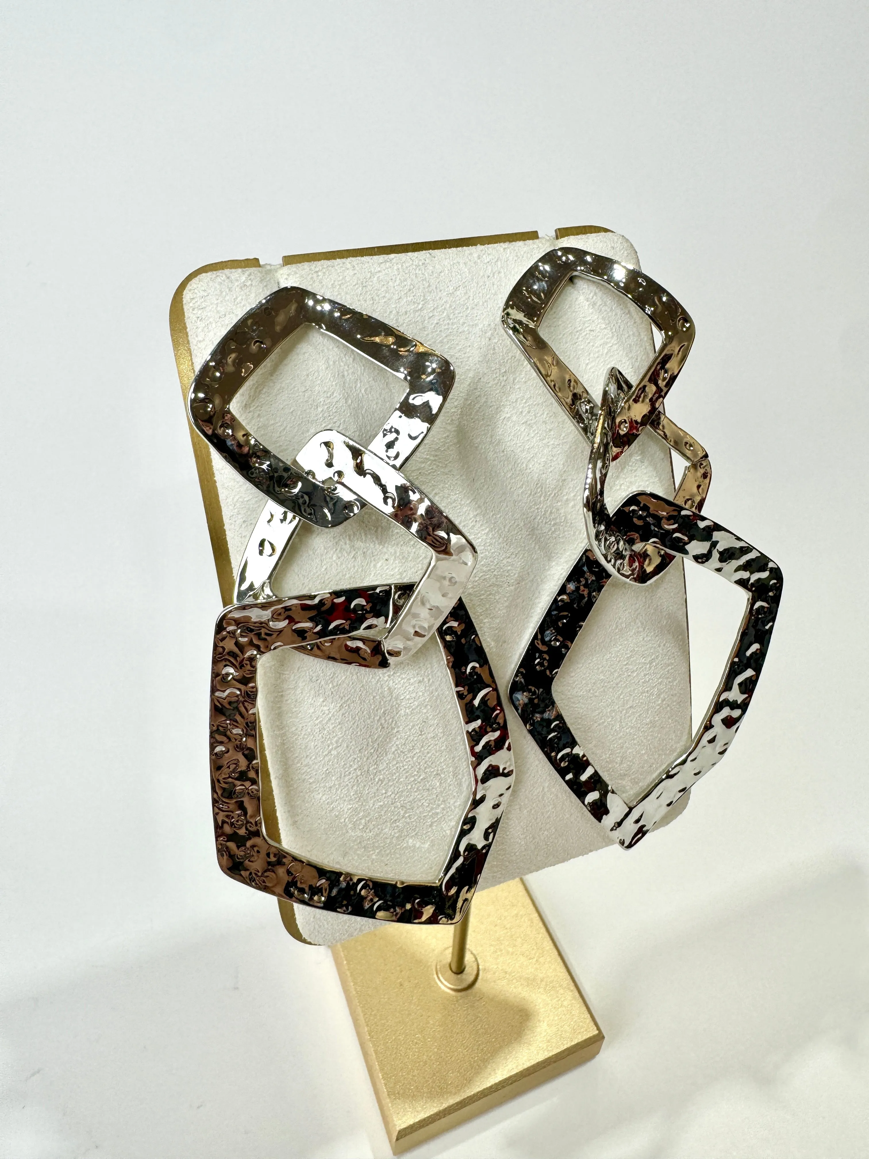 Zara - Geometric Metal Link Earrings